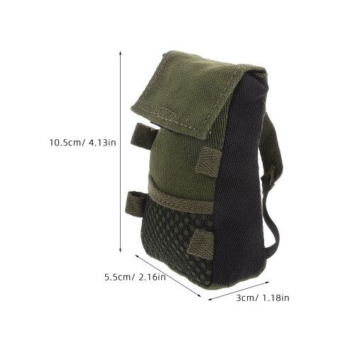 2Pcs Green Fabric Action Figures Backpack for 1/6 Soldier Figure Decor 1