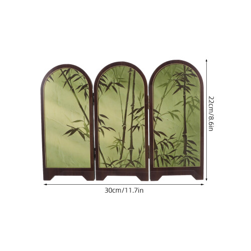Multi Wood Asian Mini Folding Screen Tabletop Decorative Panel 1