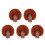 5Pièces Perruques Courtes Afro Synthétiques Marron Volume Pour Cosplay 8
