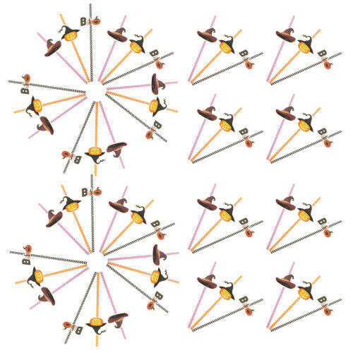288Pcs Halloween Beverage Paper Straws with Cute Pumpkin Patterns 2