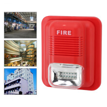 12V/24V Red Light Fire Alarm with Super Loud Siren, 134x115mm