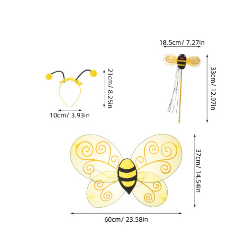 1Ensemble Costume D'abeille Bébé DIY Ailes Et Bandeau 1