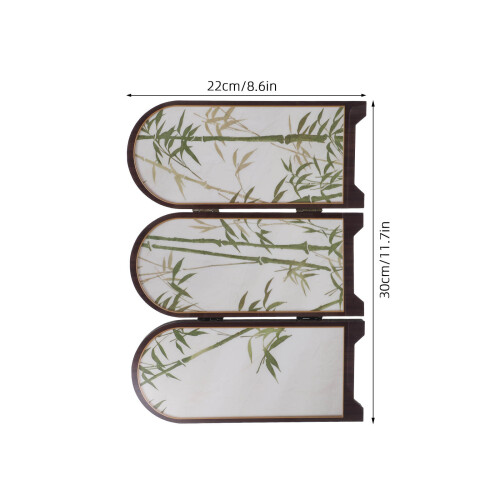 Multi Wood Mini Folding Screen Desktop Partition for Home Decor 2