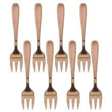 8Pcs Small Rose Gold Stainless Steel Forks for Wedding Dessert Cheese