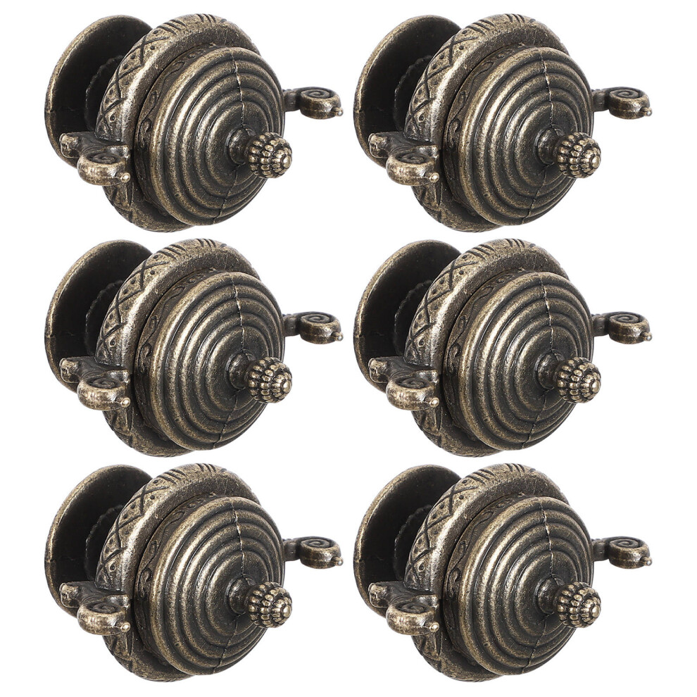 6Pcs Light Brown Durable Cabinet Drawer Knobs Zinc Alloy Retro Design 3681089243518