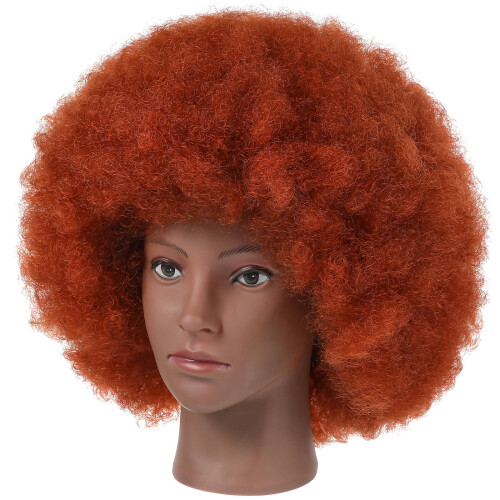 5Pièces Perruques Courtes Afro Synthétiques Marron Volume Pour Cosplay