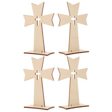 4 Pièces Croix Religieuses En Bois Pour Autel Église