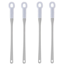 4Pcs Sky-Blue Foot Scrubber for Shower Soft Gel Bristles Deep Clean