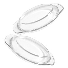 6Pcs Reusable Transparent Glass Microwave Food Cover Heat Resistant