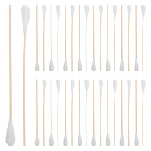 50Pcs White Cotton Swabs with Long Wooden Handles for Home & Baby Care