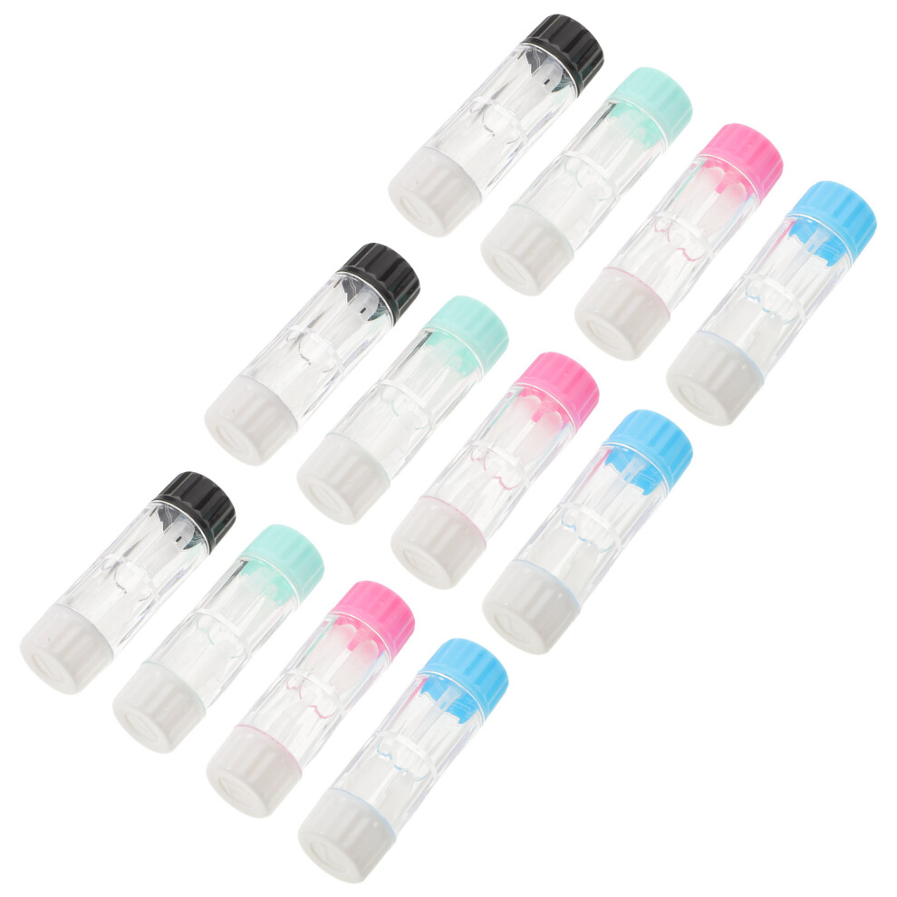 Totority 12Pcs Cute Portable Contact Lens Case Assorted Colors For Travel Use