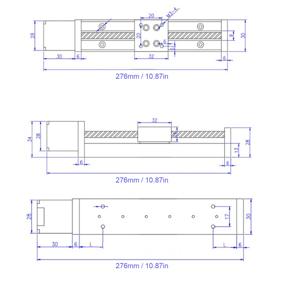 Motion Control Linear Guide 200mm Stroke