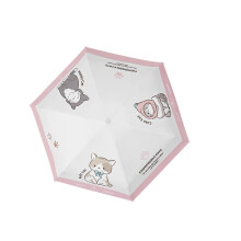 Entzückender Kätzchen-Regenschirm, schwarz beschichteter-Rosa 5