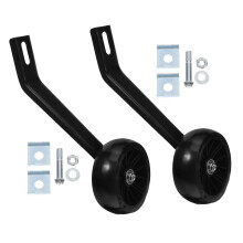 2Pièces Roues Stabilisateurs Lumineuses Pour Enfant Noir Durable