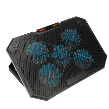 5-Fan RGB Laptop Cooling Pad, Adjustable Height for 13-17” Notebooks