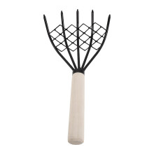 Home Use White Clam Rake with Carbon Steel and Wooden Handle
