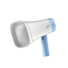 Solar-Powered Wireless Megaphone Speaker 8W 21.4cm Black with Lighting