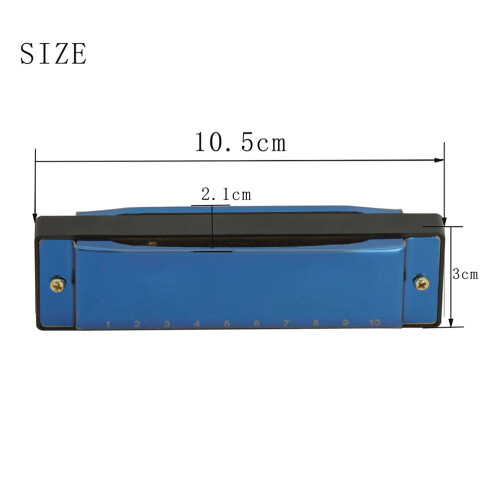 Harmonica 10 Trous Bleu Professionnel Pour Débutants Durable 1