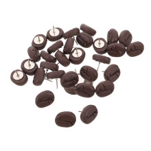 80Pcs Coffee Bean Resin Push Pins Metal Tacks for Home Bulletin Boards