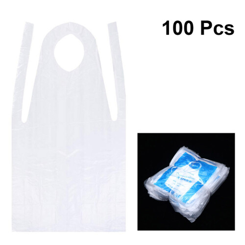 500Pcs Transparent Disposable Aprons Waterproof Pe Plastic for Cooking