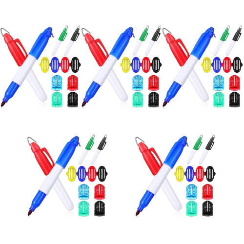5Sets Multi-Color Plastic Golf Ball Markers Durable Alignment Tools 2