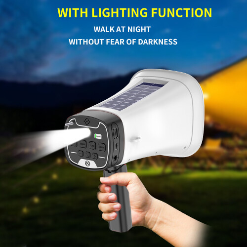 Solar-Powered Wireless Megaphone Speaker 8W 21.4cm Outdoor Boost 2
