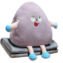 Oreiller ergonomique en peluche avec couverture amovible-Violet