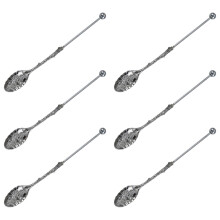 Set of 6 Alloy Coffee Scoops with Beaded Accent DIY-Grey