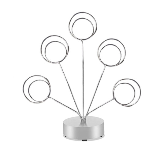 Photo Tree Stand with Round Base Adjustable Holder-Silver round