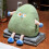 Cartoon Triangular Plush Pillow with Builts In Washable-Green 5
