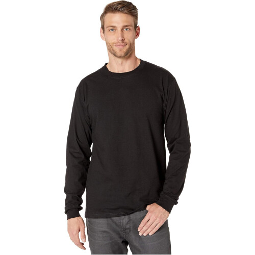 Hanes Men Long Sleeve Shirt,1 Pack (M) Black