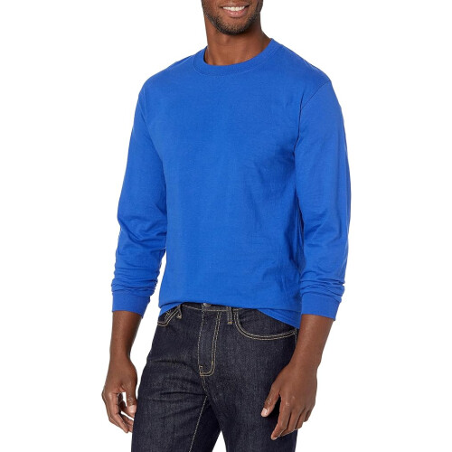 Hanes Men Long Sleeve Shirt,1 Pack (M) Deep Royal