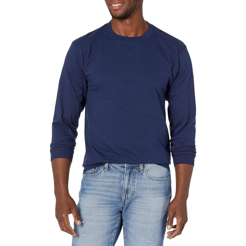 Hanes Men Long Sleeve Shirt,1 Pack (M) Navy