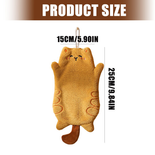 Serviette à main en forme de chats de dessin animé, avec-curcuma 2