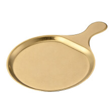 Stainless Steel Square or Round Plate For Serving-L Round Gold
