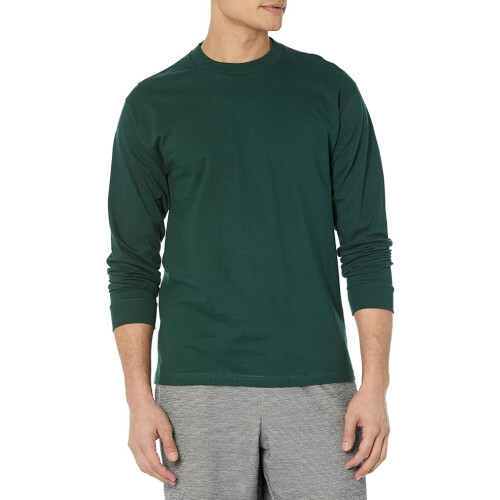 Hanes Men Long Sleeve Shirt,1 Pack (L) Deep Forest