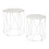 Side Table White Marble Effect Living Room Bedside Sofa Modern Set Of 2 1
