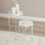 Side Table White Marble Effect Living Room Bedside Sofa Modern Set Of 2 7