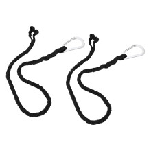 2 piezas de correa de seguridad para pala de kayak, 3-6 pies, negro