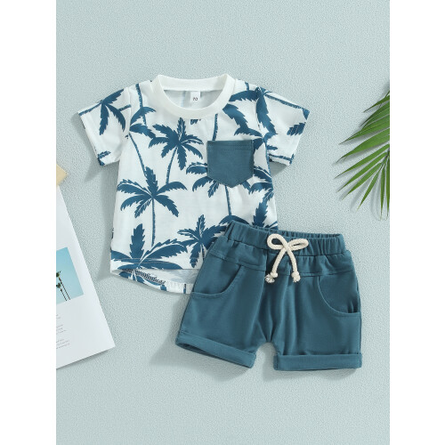 (18-24 Months, Blue) Conjunto de verano (2 piezas). 1