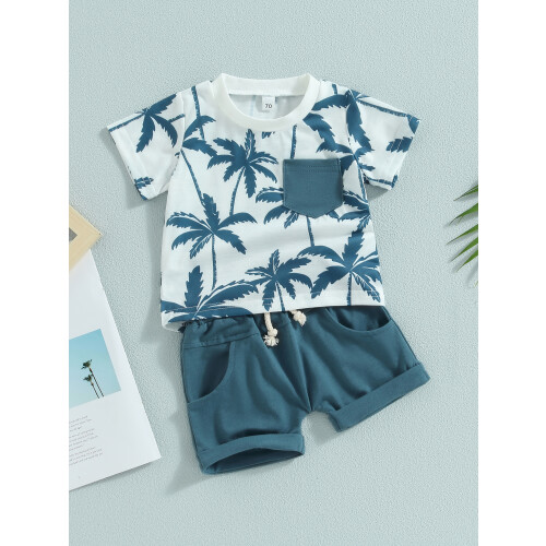 (18-24 Months, Blue) Conjunto de verano (2 piezas). 2