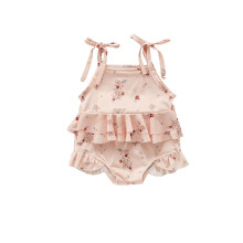 (6-9 Months, Pink Flower) 2-delige babyzwemset voor 24 maanden.
