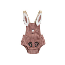 (0-3 Months, Pink) Baba Romper, Ujjatlan Rajzfilm Nyuszi Gombos Kordbársony Body Lányoknak Fiúknak