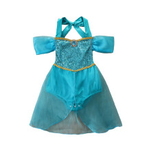 (9-12 Months, Blue) Macacão infantil meninas, lantejoulas, decote halter, ombros à mostra, com fecho de pressão, 0 a 24 meses, azul.