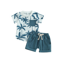 (2-3 Years, Blue) Conjunto de verano (2 piezas).