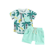 (12-18 Months, Green) Conjunto de verano (2 piezas).