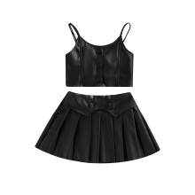 (1-2 Years, Black) Παιδικό κοστούμι κοριτσιού, κουμπιά, μαύρο