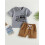 (3-6 Months, Gray) Καλοκαιρινά σετ ρούχων με κορδόνι 2