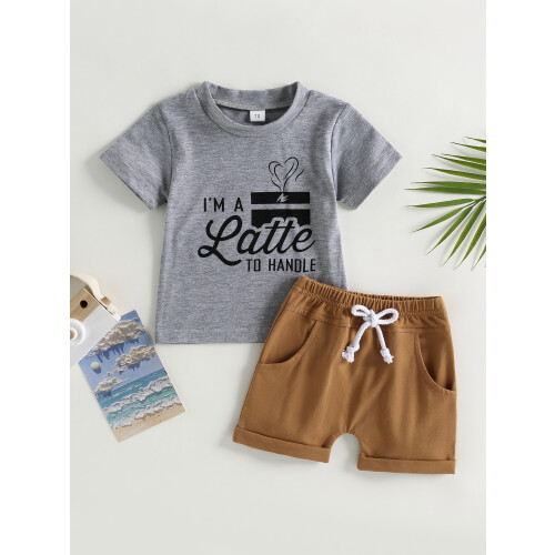(2-3 Years, Gray) Καλοκαιρινά σετ ρούχων με κορδόνι 1