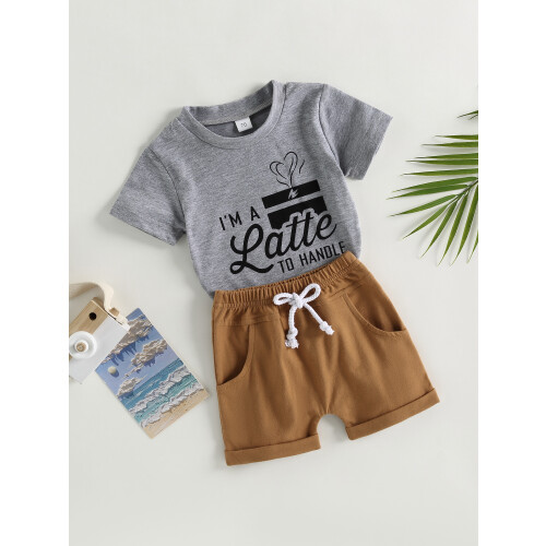 (18-24 Months, Gray) Καλοκαιρινά σετ ρούχων με κορδόνι 2